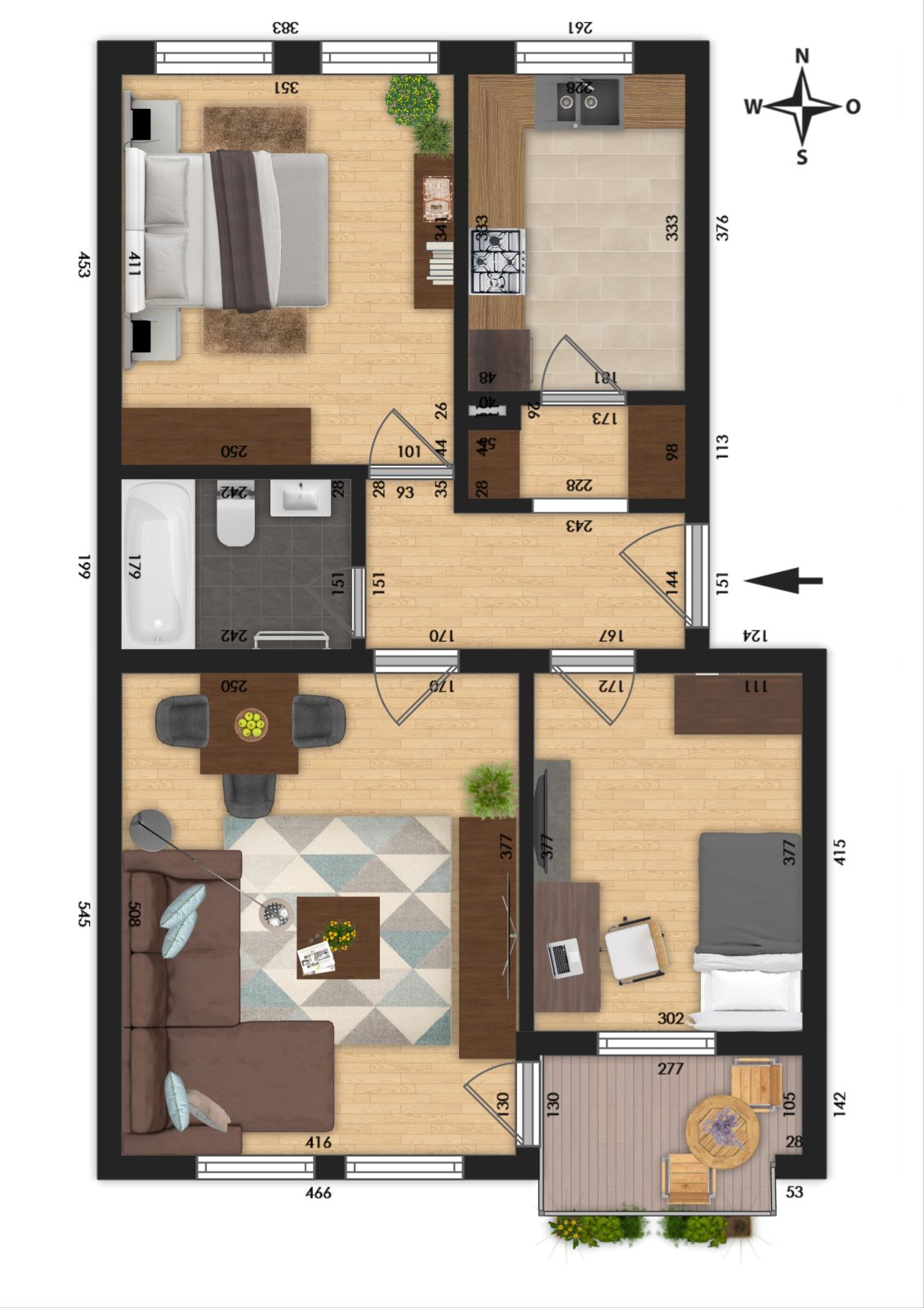 3-Zimmer-Wohnung mit Balkon in München-Moosach / Erstbezug nach Generalsanierung
