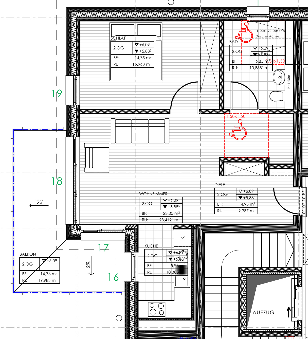 2-Zimmer-Whg. im 2. OG rechts mit Balkon in Pasing-Obermenzing