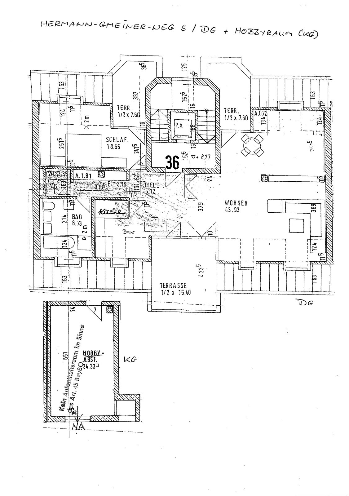 Exklusive 2-Zimmer-Penthousewohnung im DG mit 3 Terrassen + Hobbykeller in Denning-Bogenhausen