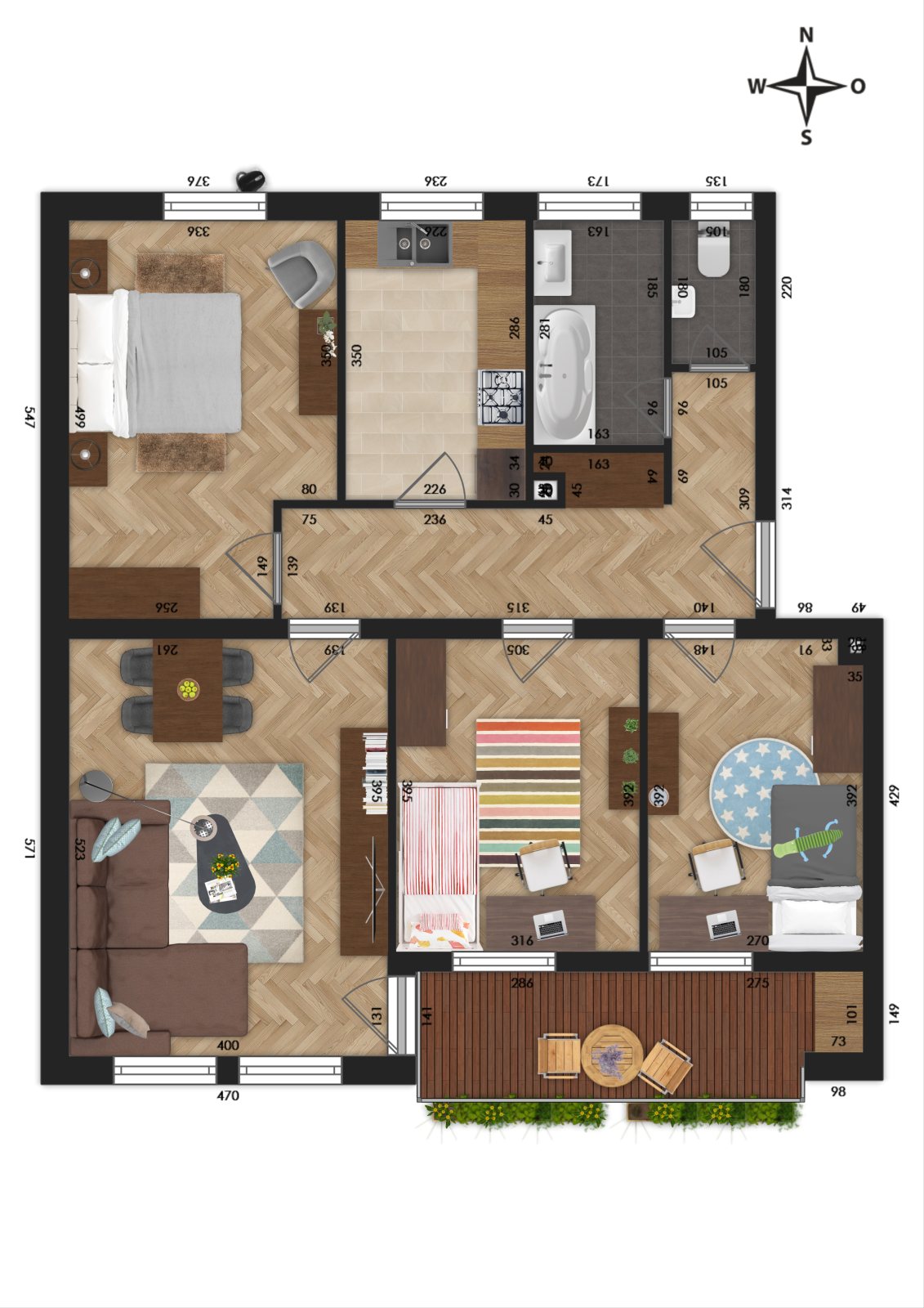 4-Zimmer-Wohnung mit Süd-Loggia in Mü.-Moosach